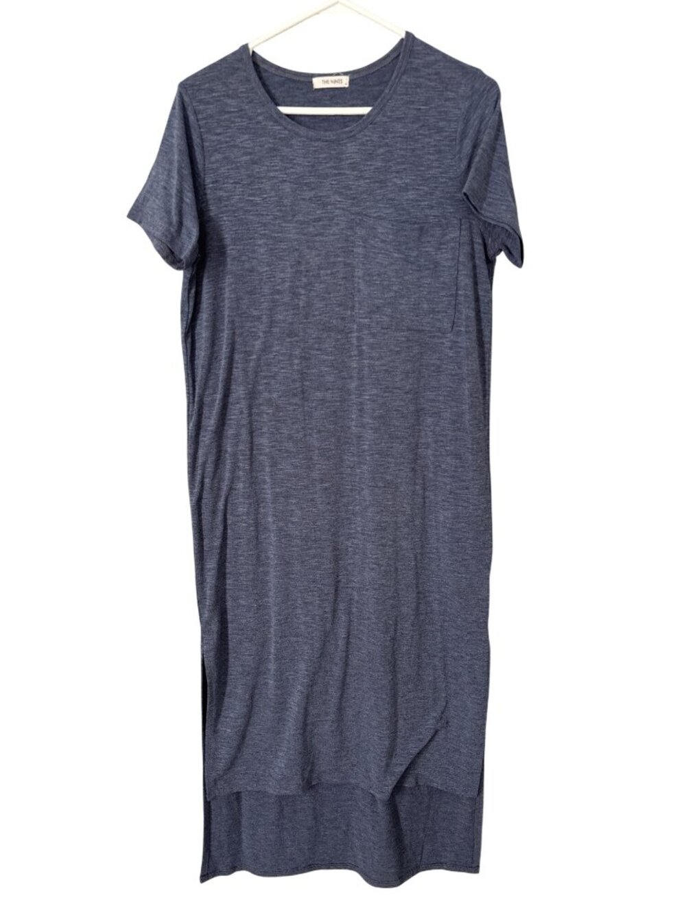 The Nines T Shirt Dress Size Medium Crewneck Short Sleeve High Low Pocket Tee